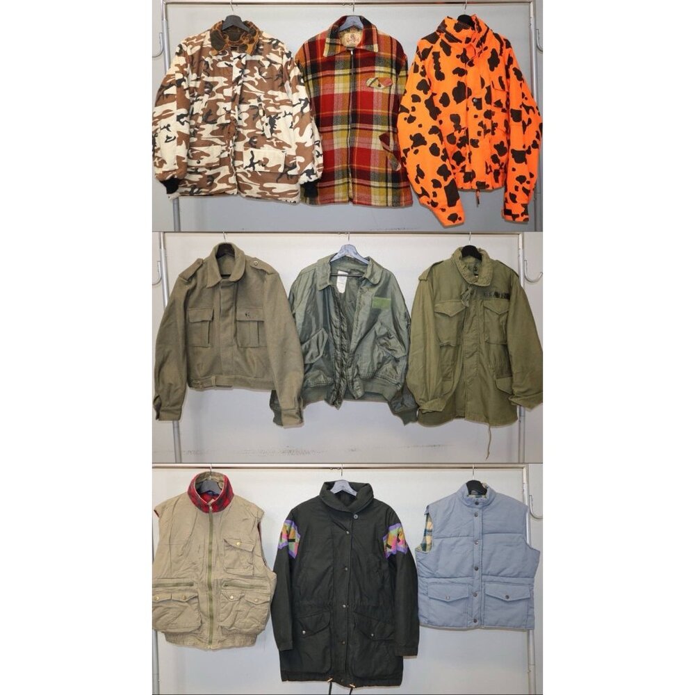 Vintage Hunting & Army Jacket Lot (9) Camo Field Reversible US Outdoor Mix